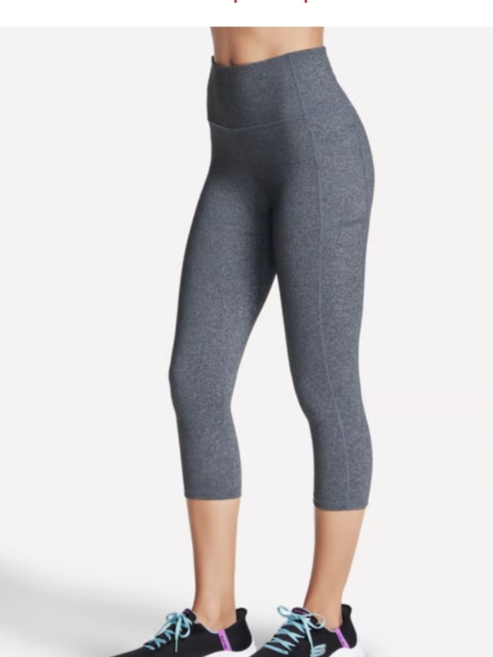 High-Waist Heather Gray Capri Active Leggings